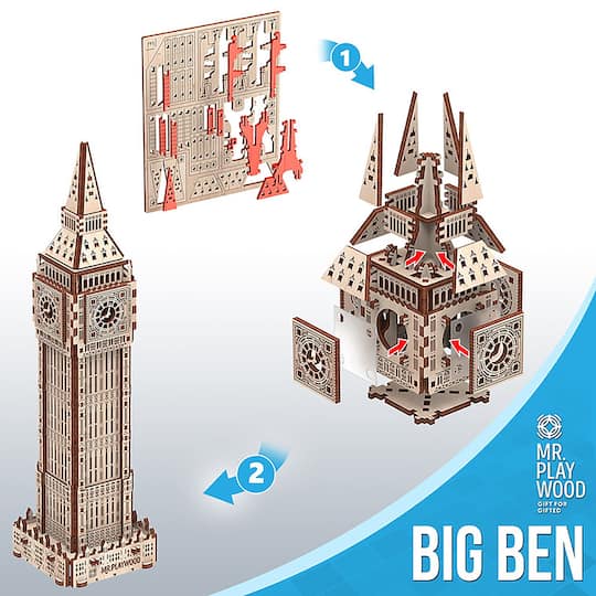Mr. Playwood Big Ben 3D Wooden STEM Puzzle